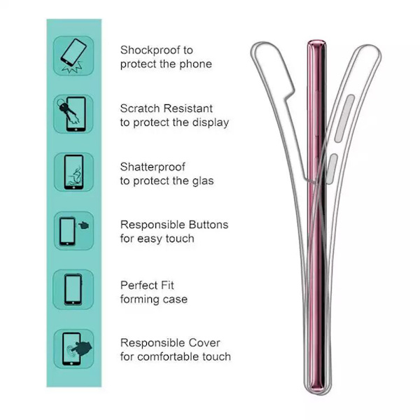 Dobbelt silikone cover Touch funktion - Huawei P Smart 2019 Svart