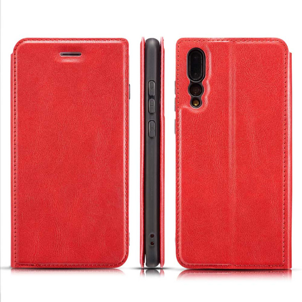 Robust fleksibelt lommebokdeksel - Huawei P20 Röd