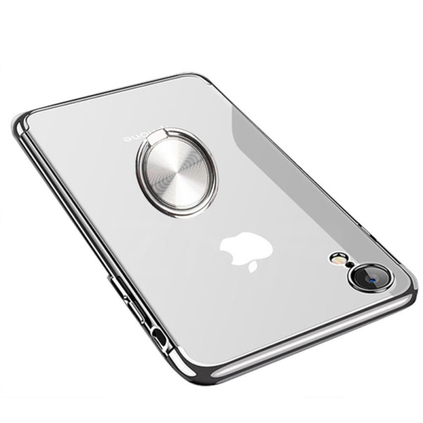 iPhone XR - Robust Silikonskal med Ringhållare (FLOVEME) Silver