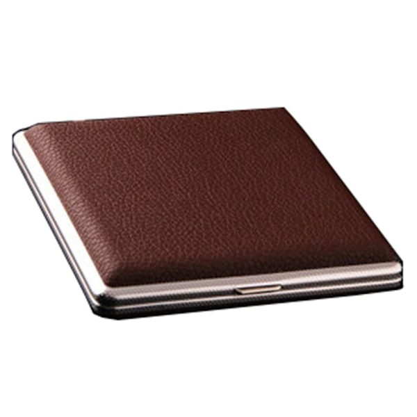 Stilsicher Pu-Leder Sigarett Etui Brun