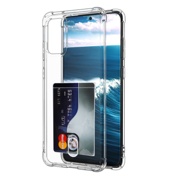 Cover med kortholder - Samsung Galaxy S20 Transparent/Genomskinlig