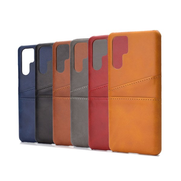 Huawei P30 Pro - Vintage Design Skal med Kortfack Svart