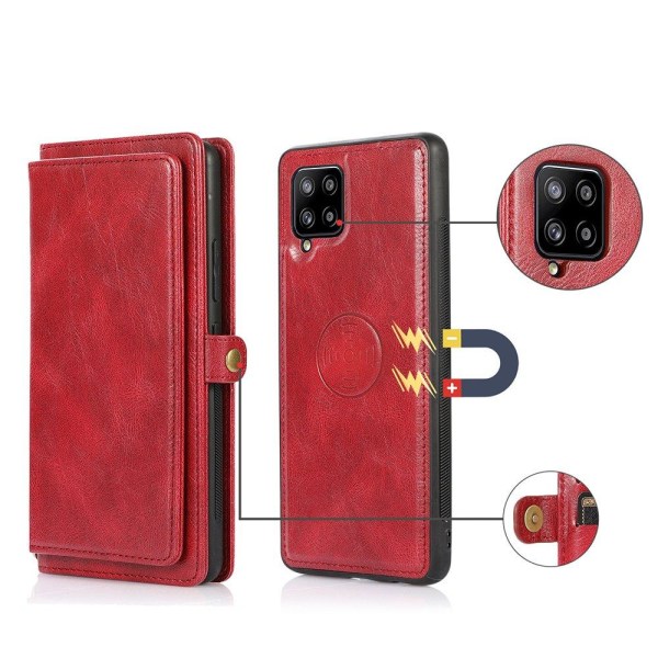 Gjennomtenkt 2-1 lommebokdeksel - Samsung Galaxy A42 Röd