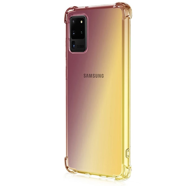 Samsung Galaxy S20 Ultra - Genomtänkt Floveme Silikonskal Blå/Rosa