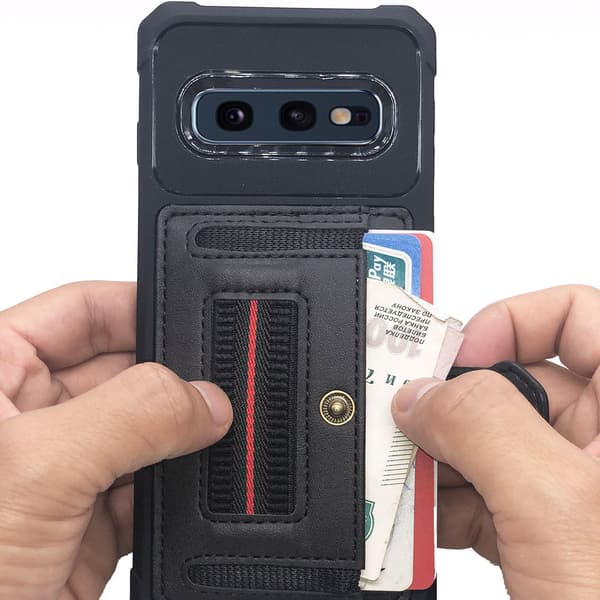 Samsung Galaxy S10E - Skyddsskal med Kortfack Svart Svart