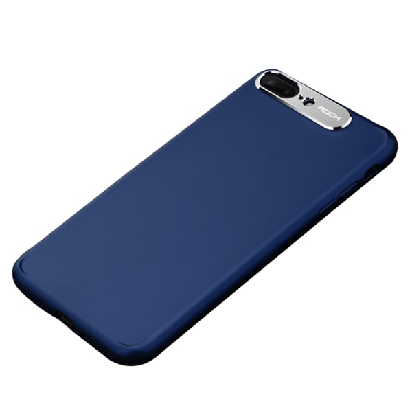 ROCK - Klassisk deksel i dobbeltlag for iPhone 8 Plus Blå