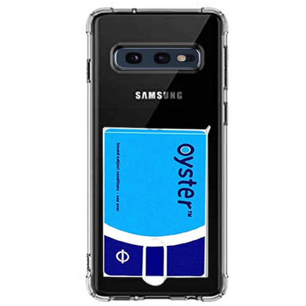 Samsung Galaxy S10E - Kraftfuldt stødsikkert cover med kortrum Transparent/Genomskinlig