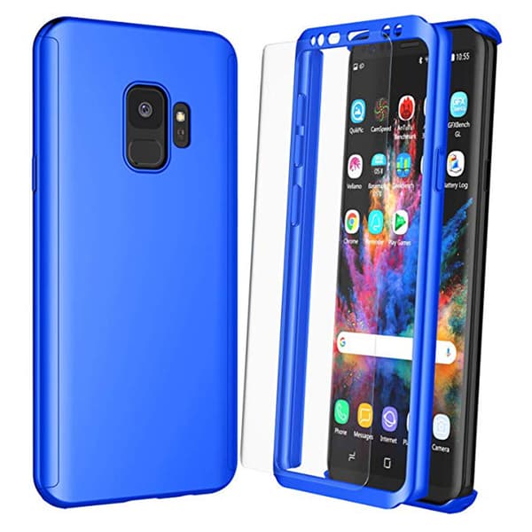 Stötdämpande (FLOVEME) Dubbelskal - Samsung Galaxy S9 Blå