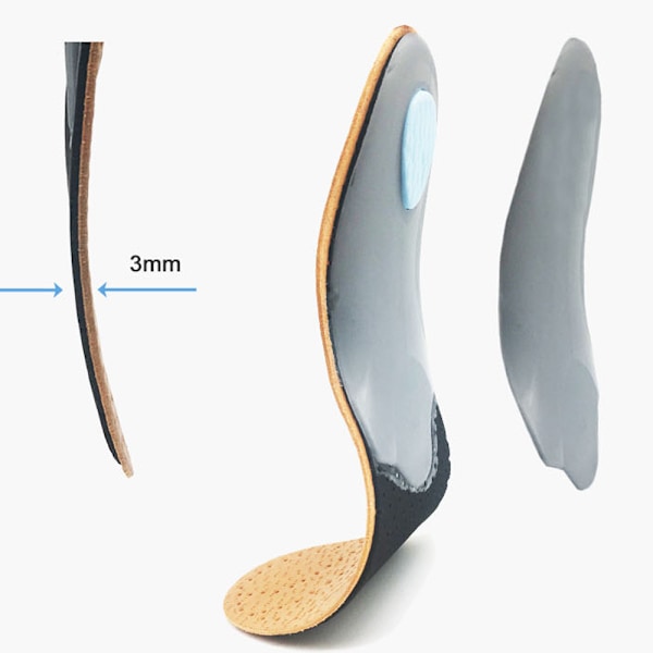 Ortopediska Innersulor/Skoinlägg i PU-läder (Fotvalvsstöd) 47/48