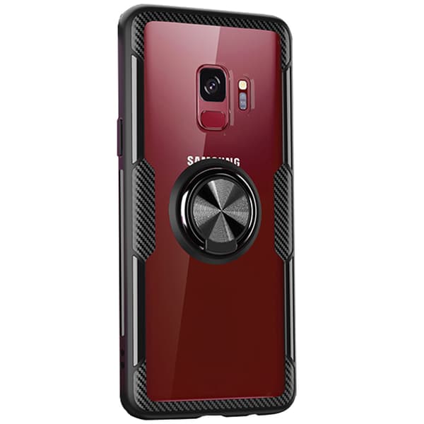 Skal med Ringhållare - Samsung Galaxy S9 Plus Röd/Silver