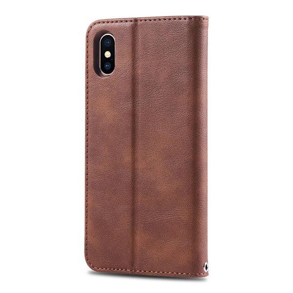 iPhone X/XS - Robust Stilrent Plånboksfodral Brun Brun