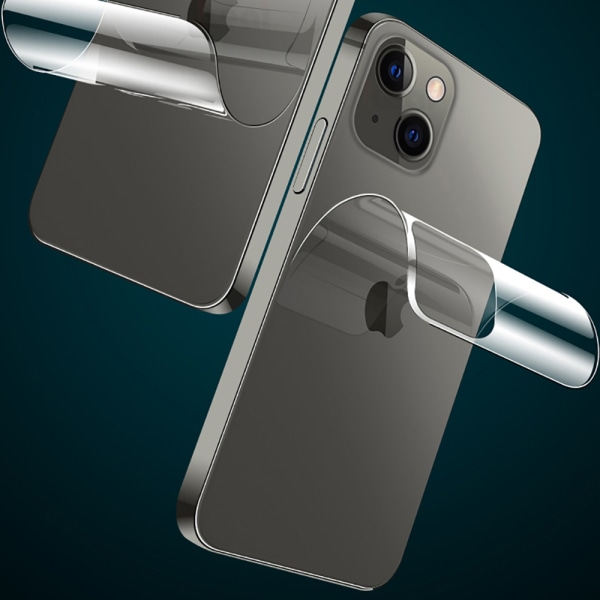 2-PAKK iPhone 13 Mini Hydrogel Skjermbeskytter bak 0,3 mm Transparent/Genomskinlig