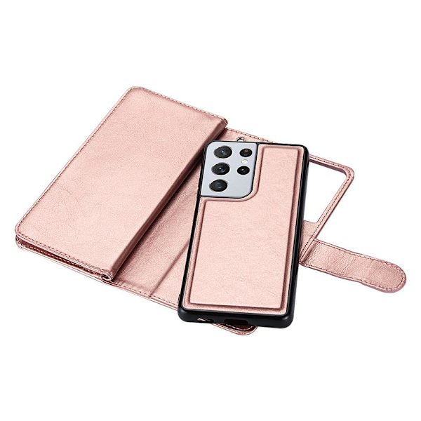 Smidigt 9-Kort Plånboksfodral - Samsung Galaxy S21 Ultra Röd