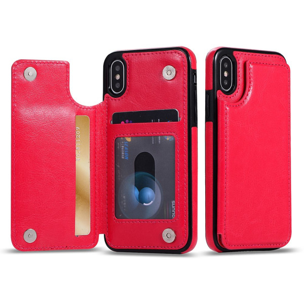 Nkobee etui med kortpladser til iPhone XR Röd