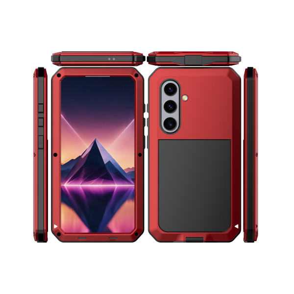 Samsung Galaxy S24 - Iskuja vaimentava HEAVY DUTY -alumiinikuori Röd