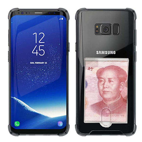 Effektfullt Skal med Kortfack - Samsung Galaxy S8 Plus Transparent/Genomskinlig