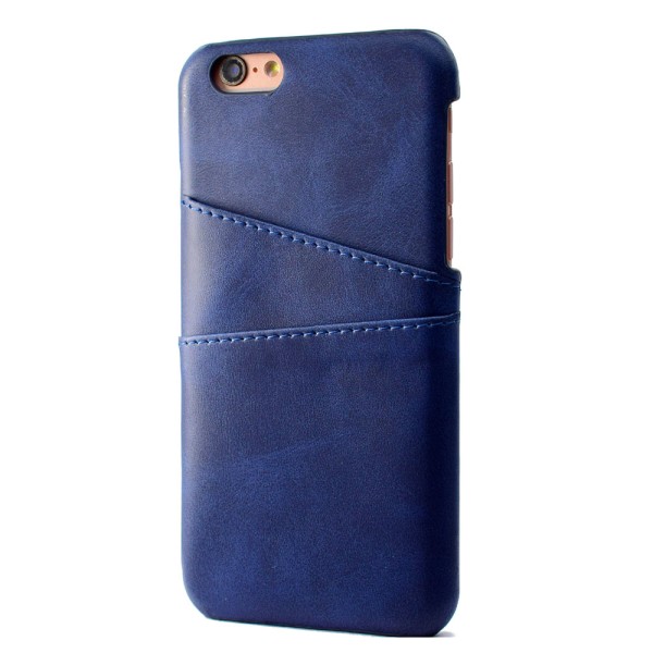 iPhone 6/6S cover med kortholder i retro design Blå