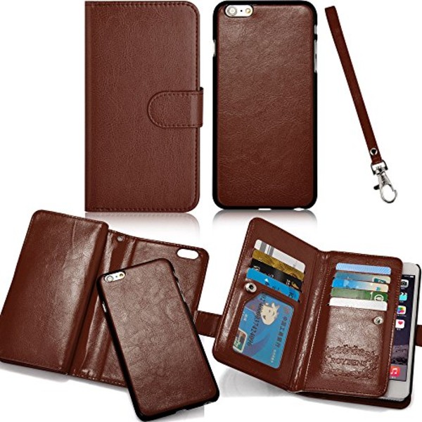 iPhone 6/6S - Stilig lommebokdeksel i skinn fra LEMAN Rosa