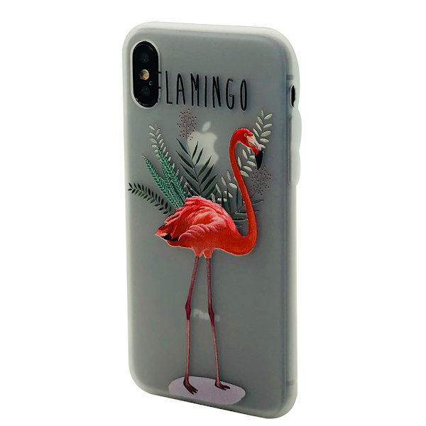 Skyddande Skal av Silikon till iPhone X (FLAMINGO)