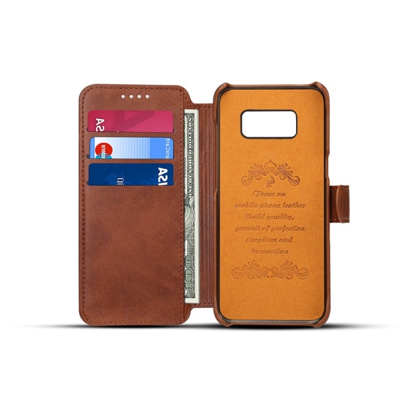 Fodral i Retro-design av PU-Läder till Samsung Galaxy S8 Svart