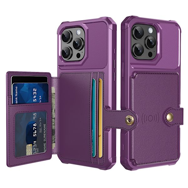 Elegant Plånboksskal Skal för iPhone 16 Pro Blå