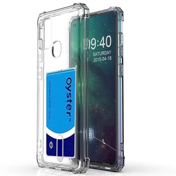 Samsung Galaxy A21S - Smidigt Skal med Kortfack Transparent/Genomskinlig