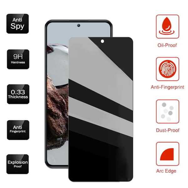 3-PACK Skärmskydd Anti-Spy HD 0,3mm Redmi Note 11 Pro 5G Svart