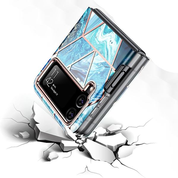 Välgjort Skyddsskal MARMOR - Samsung Galaxy Z Flip 4 Blå