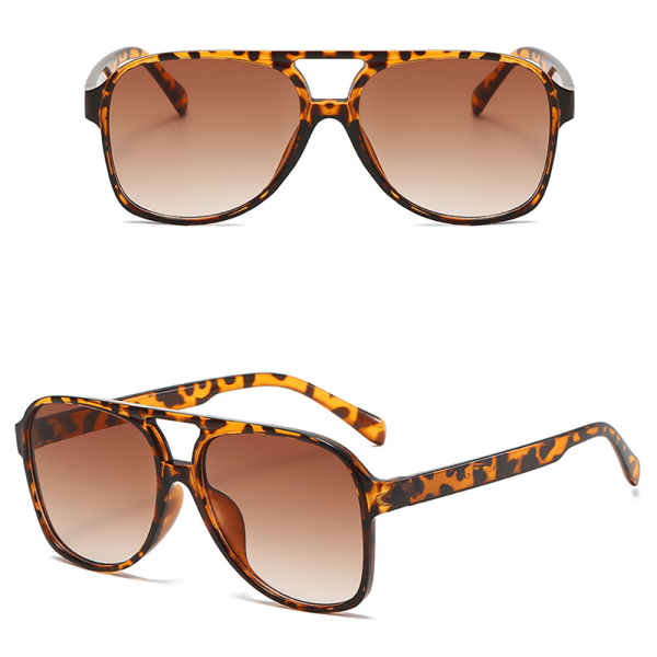 Stilrena Polariserade Solglasögon Leopard/Brun
