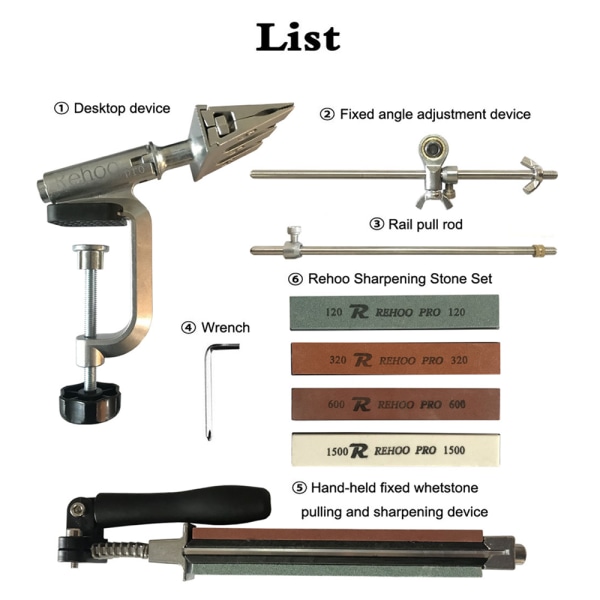 Professionel højkvalitets Rehoo Pro knivsliber 4 slibesten