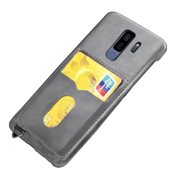 LEMANS Smart Cover med kortholder til Samsung Galaxy S9+ Grå