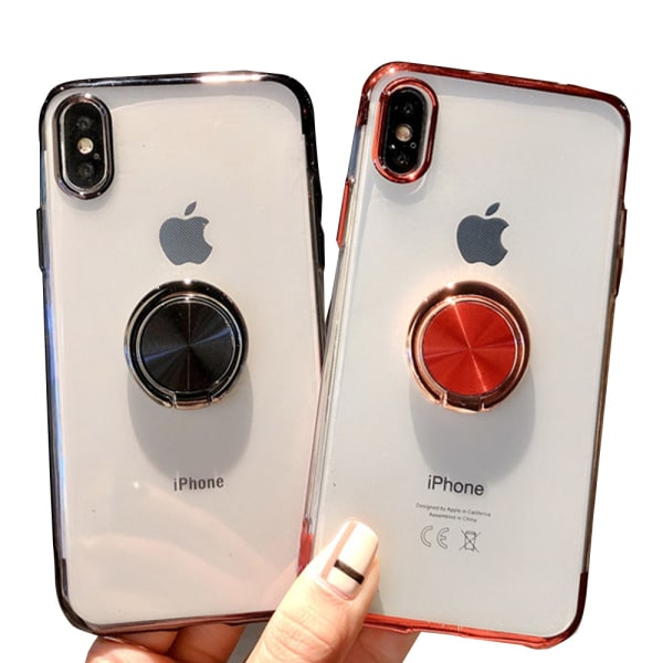 iPhone XS MAX - Stilrent Floveme Skal med Ringhållare Silver