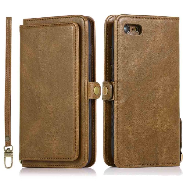 Smart Double Wallet Case - iPhone 7 Brun