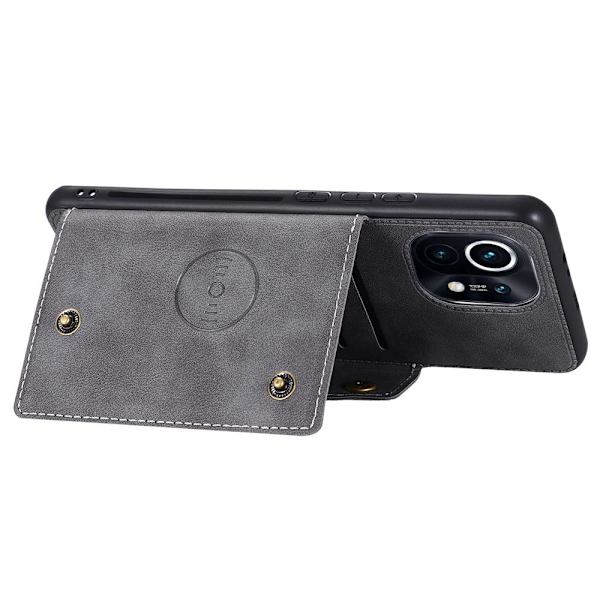 Stilsäkert Skyddsskal med Kortfack - Xiaomi Mi 11 Grå