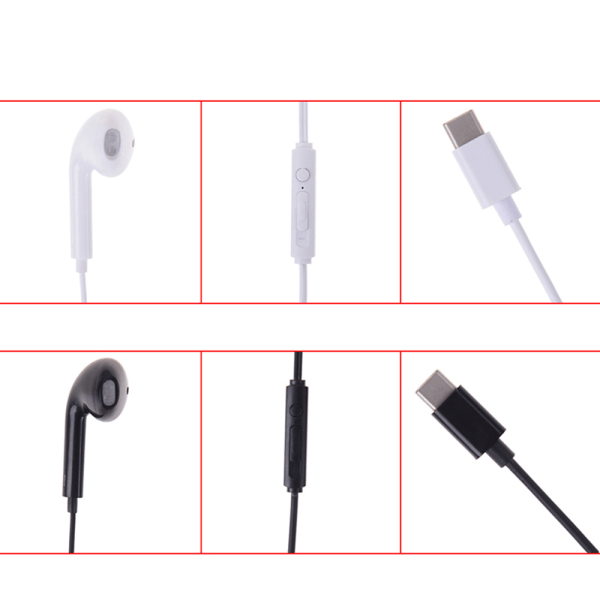 Slittåliga Type-C In-Ear Hörlurar Vit
