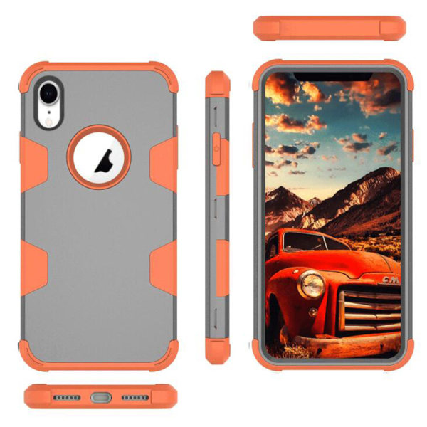 iPhone XS Max - Stilig og beskyttende deksel (LEMAN) Grå/Orange