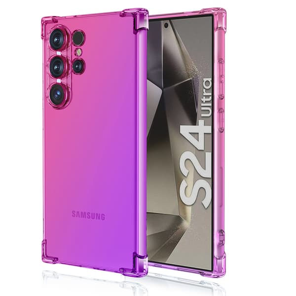 Gradient Luftkuddar TPU-Skal för S24 Ultra Rosa/Grön