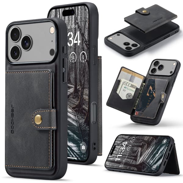 iPhone 17 Pro Plånboksskal  4 Kort + Sedlar Brun