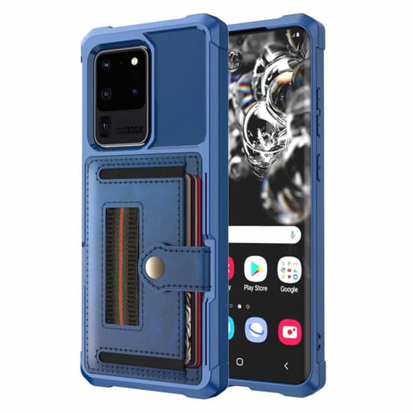Glat cover med kortholder - Samsung Galaxy S20 Ultra Grön