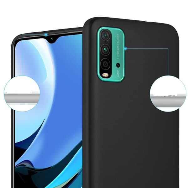 Redmi 9T - Elegant Skyddsskal i Matt Silikon Svart