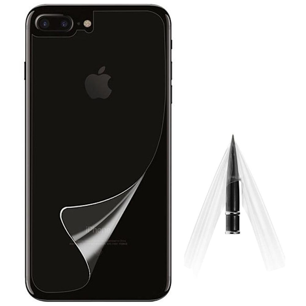 2-PACK Mjukt Baksida Skärmskydd PET 9H 0,2mm iPhone 7 Plus Transparent/Genomskinlig