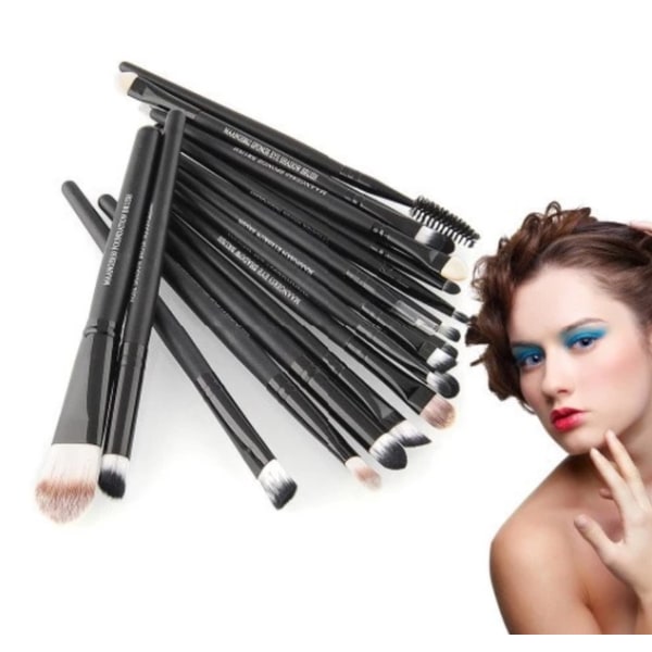 Make-up børste sæt 20 dele (KABUKI-MINERALS ORIGINAL) BLACK-Edition Svart