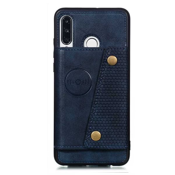 Glat cover med kortholder - Huawei P30 Lite Grå