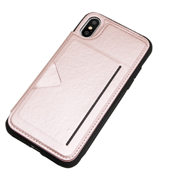 iPhone X/XS - Elegant Hanman-cover med kortholder Roséguld