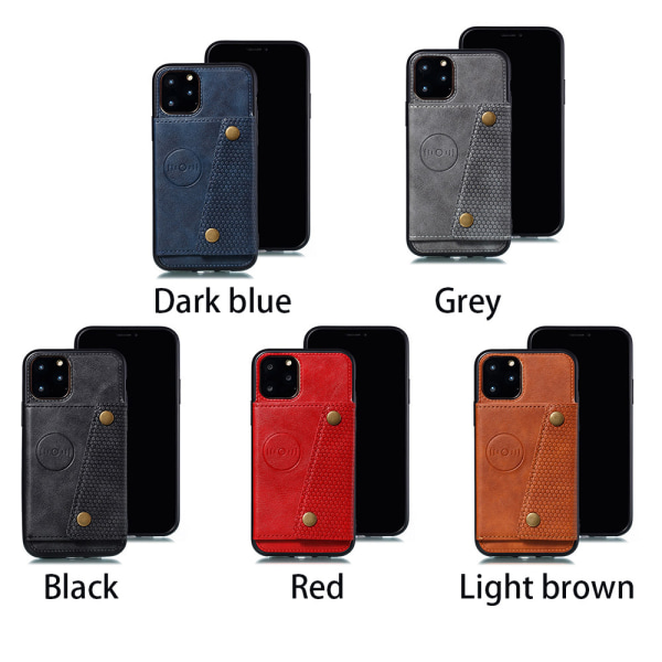 Glat stilfuldt cover med kortholder - iPhone 11 Pro Röd