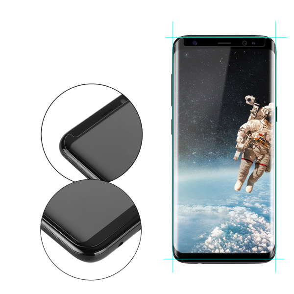 2-PACK HuTech Skärmskydd CASE-Friendly & F-G Samsung Galaxy S8+ Svart