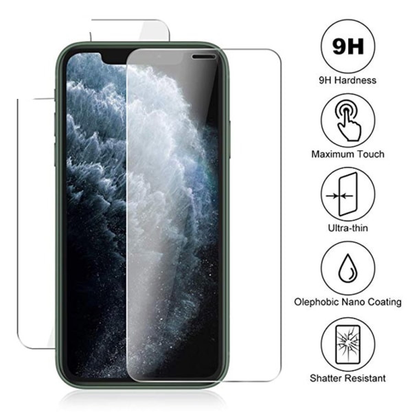 iPhone 11 Pro 2-PACK edessä ja takana 2.5D näytönsuoja 9H ProGuard Transparent/Genomskinlig