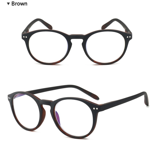Stilrena läsglasögon (Anti-Blåljus) Brun +4.0