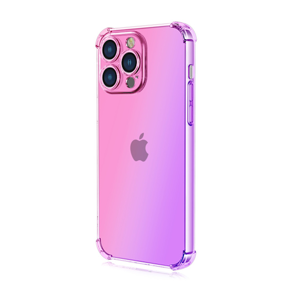 IPhone 15 pro max - Smart Skyddsskal i silikon Rosa-Blå