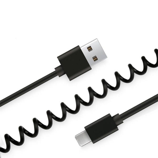 Smidig Hållbar USB till Type-C Fjäder Laddningskabel Vit